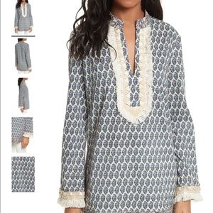 Tory Burch embellished fringe tunic new with tags